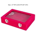 thumbnail image 3 of maskred Velvet Glass Ring Earring Display Organizer Box For Jewelry Storage With Large Capacity Unique 1Set, 3 of 6