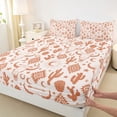 thumbnail image 4 of Erosebridal Boho Cow Skull Full Size Sheets, Rustic Farmhouse Aztec Bed Sheets, Pink Orange, 4pcs 1 Flat Sheet, 1 Fitted Sheet and 2 Pillowcases, 4 of 5