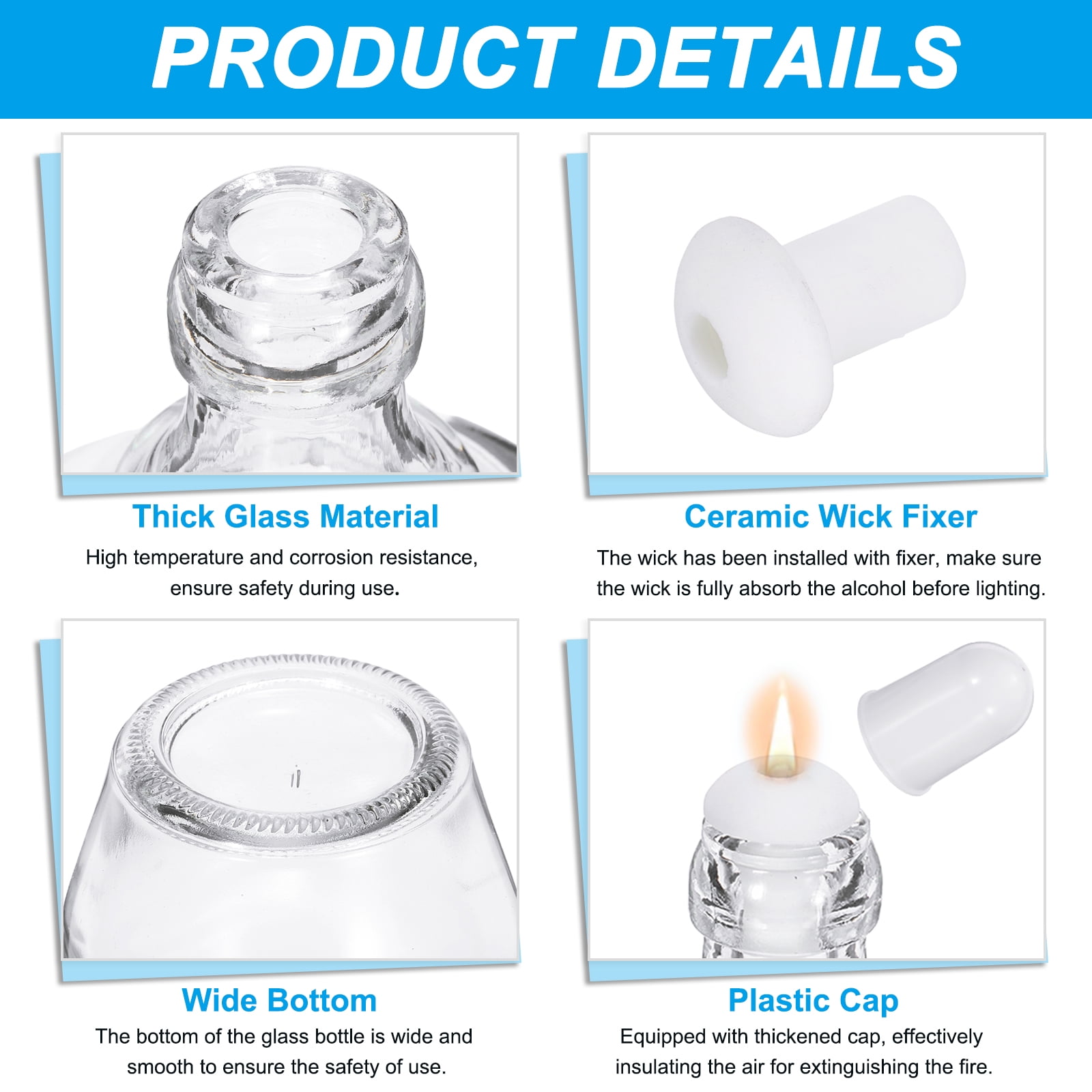 Uxcell Alcohol Burner Lamp, 150ml 2 Pcs Glass Burner Glass Blowing Torch Lamp