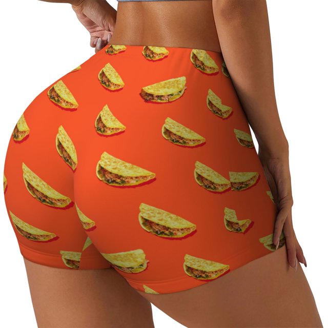 Fotbe tortilla tacos Shorts Sin Costuras – Shorts Deportivos de Cintura Alta para Mujer, Elásticos para Gimnasio, Yoga, Running o Ciclismo-Medium