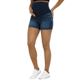 thumbnail image 2 of Savi Parker Women's Maternity Knit Denim Shorts, 2 of 6