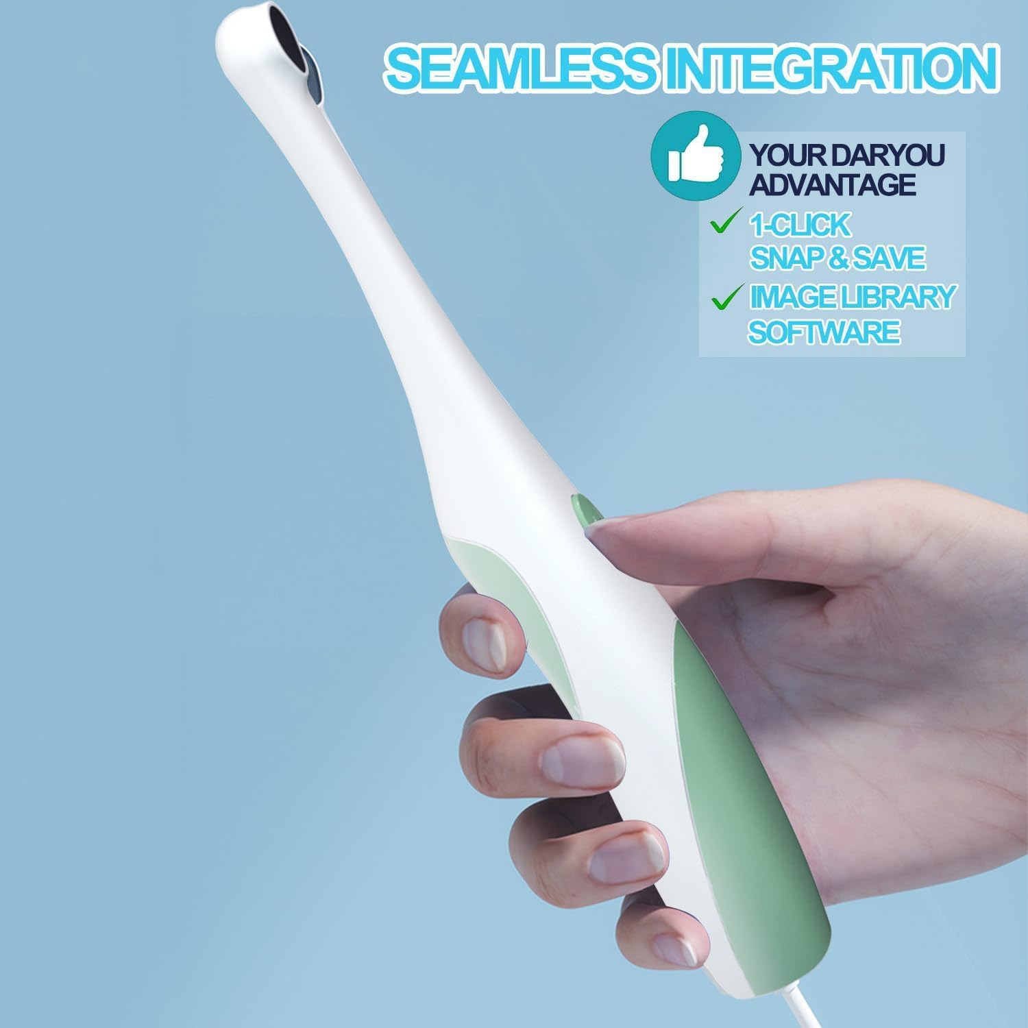 XIEANDKONG 1080P HD Oral Endoscope Camera, 8 LED Lights Dental Inspection, USB-C, iOS & Android