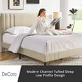 thumbnail image 4 of DeCoro Chicago Modern Upholstered Platform Bed Frame, Tufted Headboard & Wooden Bed Frame, Wood Slats Support, Bed Frame No Box Spring Needed, Lightweight, Durable, Easy Assembly - King, Linen, 4 of 10