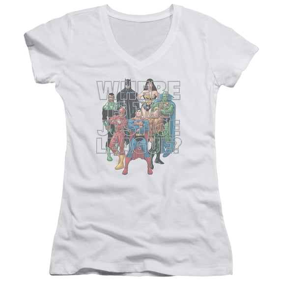 JLA Justice League Classified #1 Cover Junior Women's T-Shirt V-Neck White