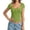 Green, variant on Fashion Square Neck Button Down Slim Fit Curved Short Sleeve T Shirt Solid Workout Tops Women