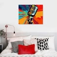 thumbnail image 4 of COMIO Retro Art Painting Abstract Microphone Music Poster - Home Bedroom Living Room Wall Canvas Picture P Canvas Painting Posters And Prints Wall Art Pictures for Living Room Bedroom Decor, 4 of 4