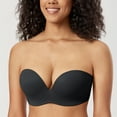 thumbnail image 5 of DELIMIRA Women's Strapless Bra Plunge Push Up Seamless Slightly Lined Support Plus Size, 5 of 7