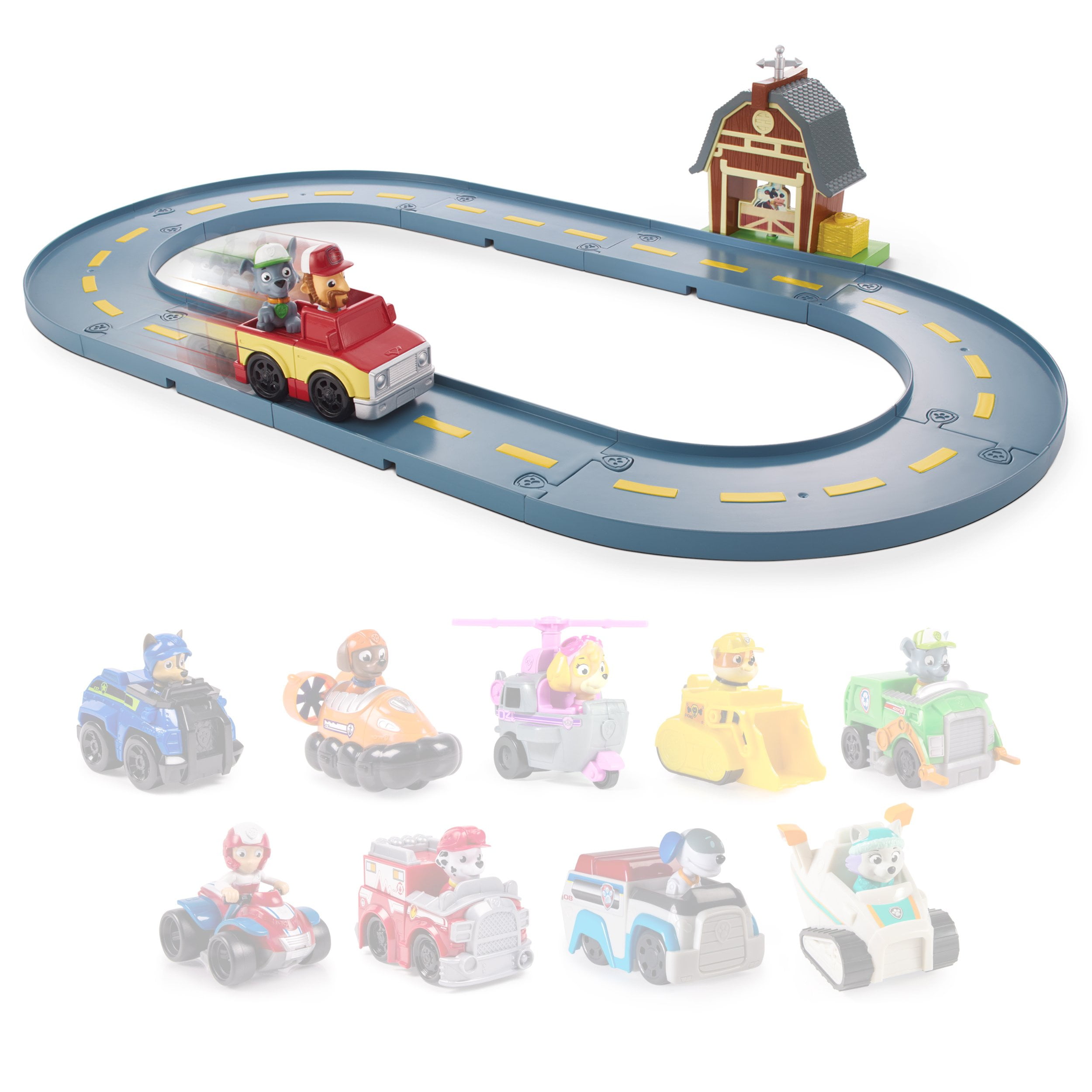 paw patrol track and train set