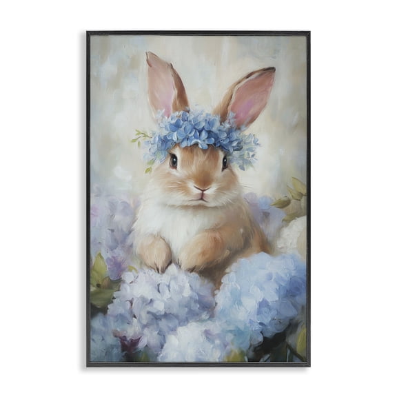 Stupell Industries Bunny In The Blossoms Black Framed Giclee Art, design by Tina LeCour