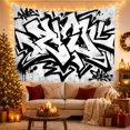 thumbnail image 3 of Kale Monochromatic Graffiti with Piece Textured Mimics, Inspirational Illustration for Art Lovers, Wall Decor, Housewarming Gift, Tapestry Wall Hanging for Dorm and Living Room, 3 of 7