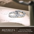 thumbnail image 3 of JeenMata Lab Grown Diamond Hoop Earrings - Round Cut Classic Hoop Earrings for Everyday Jewelry - White Gold Plating, 3 of 10