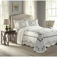 thumbnail image 2 of MODERN HEIRLOOM Heather Embroidered Bedspread - Lightweight Breathable All Seasons Bedding, Twin, Blue/White, 2 of 4