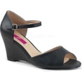 thumbnail image 2 of 3" Close Back Ankle Strap Wedge Sandal - Blk Faux Leather, 16, 2 of 2