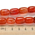 thumbnail image 5 of 2 Strand Natural Dragon Veins Agate Beads Strands Dyed & Heated Column Orange Red 13.5x10~10.5mm Hole: 1mm about 28pcs/strand, 5 of 5