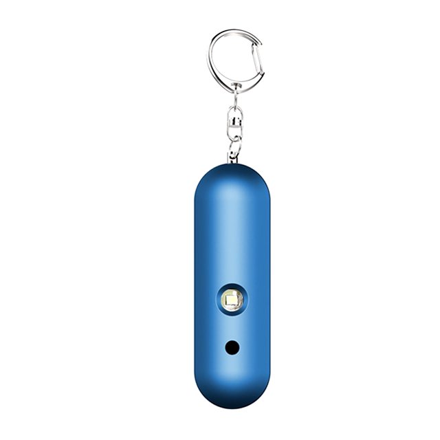 Llavero Seguridad Alarma Chica corriendo Correr Senderismo Survival 130dB Sirena Personal Linterna interior con hebilla Dispositivo alarmante Azul AweSitey HA011527-01B
