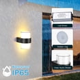 thumbnail image 3 of Aplique de pared exterior LED IP65, iluminación exterior impermeable, lámpara de aluminio acrílico de 10 W, adecuada para patio, jardín, terraza, pasillo, paso, cuadrado (redonda, blanca), 3 of 5