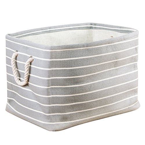 InterDesign Luca Fabric Storage, Bin with Handles for Blankets, Pillows