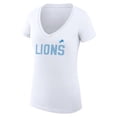 thumbnail image 2 of Women's G-III 4Her by Carl Banks White Detroit Lions Dot Print V-Neck Fitted T-Shirt, 2 of 3