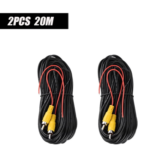 Cable de audio y vídeo con conector niquelado macho a macho RCA de 2 piezas (20 m)