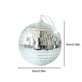 thumbnail image 2 of Christmas Hanging Mini Disco Ball Ornaments, 6cm Silver Reflective Disco Balls for Christmas Tree Holiday Party Wedding Supplies (6PCS), 2 of 8