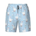 thumbnail image 4 of Lsque Mens Swim Trunks Goose White Flowers Pattern - Bathing Suit Compression Liner - Beach Swim Shorts Swimwear - (S-3XL) - Stretch Quick Dry -Large, 4 of 9
