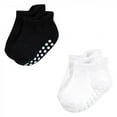 thumbnail image 4 of Hudson Baby Infant Boy Non-Skid No-Show Socks, Black White, 0-6 Months, 4 of 4