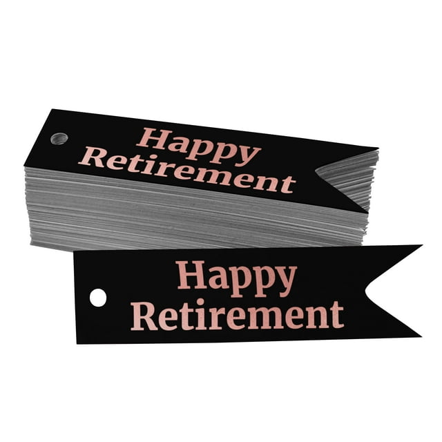 Inkdotpot Rose Gold Foil Paper Hang Tags Happy Retirement Favor Tags 50 Pieces