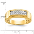 thumbnail image 3 of 14K Yellow Gold Ibgoodman Men's Polished 2-Row 1/3 Carat Aa Quality Diamond Ringsize 10 - Jbsp, 3 of 5