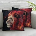 thumbnail image 3 of Orinice Lion Stars Graphic Decorative Throw Pillow Cover for Home Couch Living Room Bed Sofa - High-Quality Pillowcase 1PC 12x12in, 3 of 5