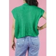 thumbnail image 2 of Women's Bright Green High Neck Short Sleeve Sweater – Casual Summer Essential, XL, 2 of 7