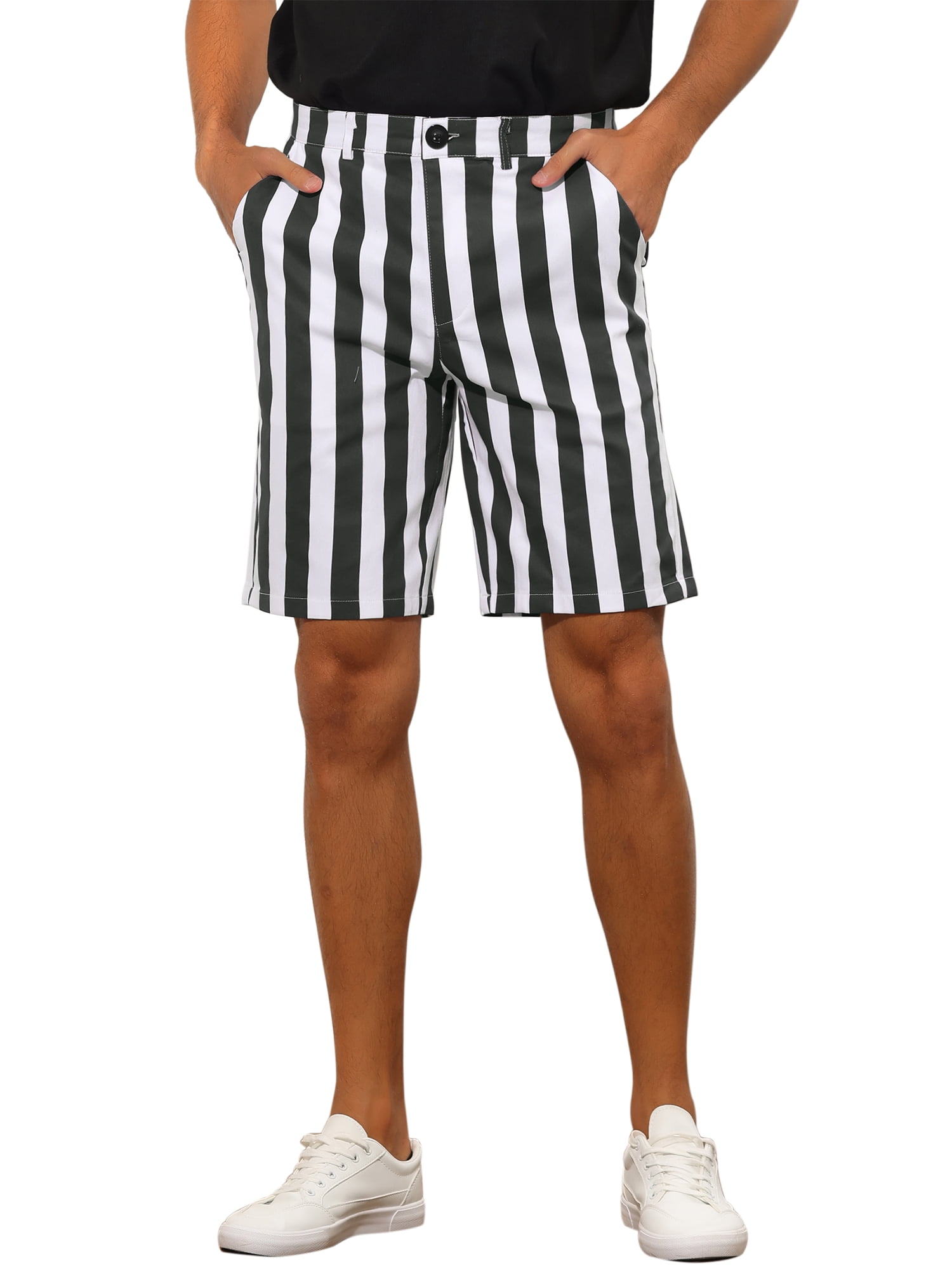 Lars Amadeus Striped Dress Shorts for Men's Summer Regular Fit Flat