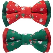 Blueberry Pet Box with Pack of 2 Handmade Dog Cat Bow Tie, Stay Festive Bowtie Set, 3" 2"