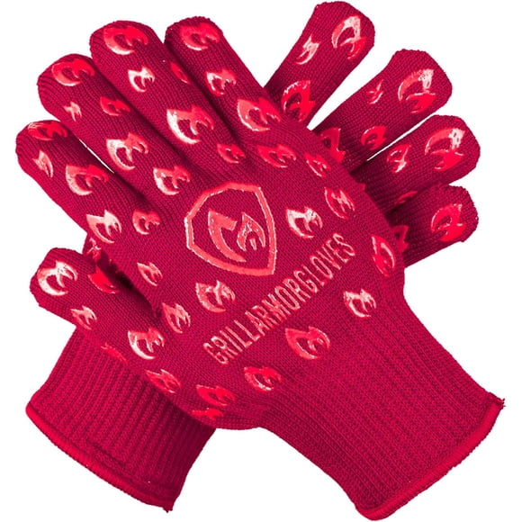 TEMOGU-GRILL ARMOR GLOVES \u2013 Oven Gloves 500°C Extreme Heat & Cut Resistant Oven Mitts with Fingers for BBQ, Cooking, Grilling, Baking \u2013 Accessory for Smoker, Cast Iron, Fire Pit, Camping, F