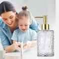 thumbnail image 2 of LEFXSMR Glass Soap Dispenser, Dish & Hand Soap Dispenser Bathroom, Liquid Storage Pump Bottle for Bathroom Kitchen, 12.8 Oz Clear, 2 of 7