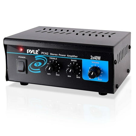 PYLE PCA2 - Stereo Power Amplifier, Compact Audio Amp with RCA & Speaker Terminals (2 x 40 (Best Stereo Tube Amplifier)