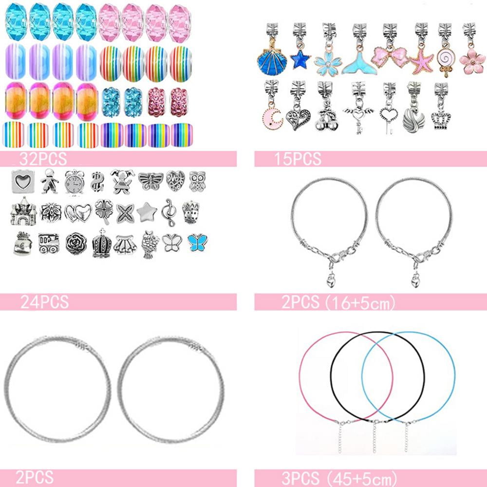 Jewelry Making Easy to Use Bracelet Making Kit with Various Beads and Charms Lovable Charm Bead Bracelet Making Kit Crafts for Girls or as Gifts for 5 6 7 8 9 10 11 12 13 Year Old Girl stylish