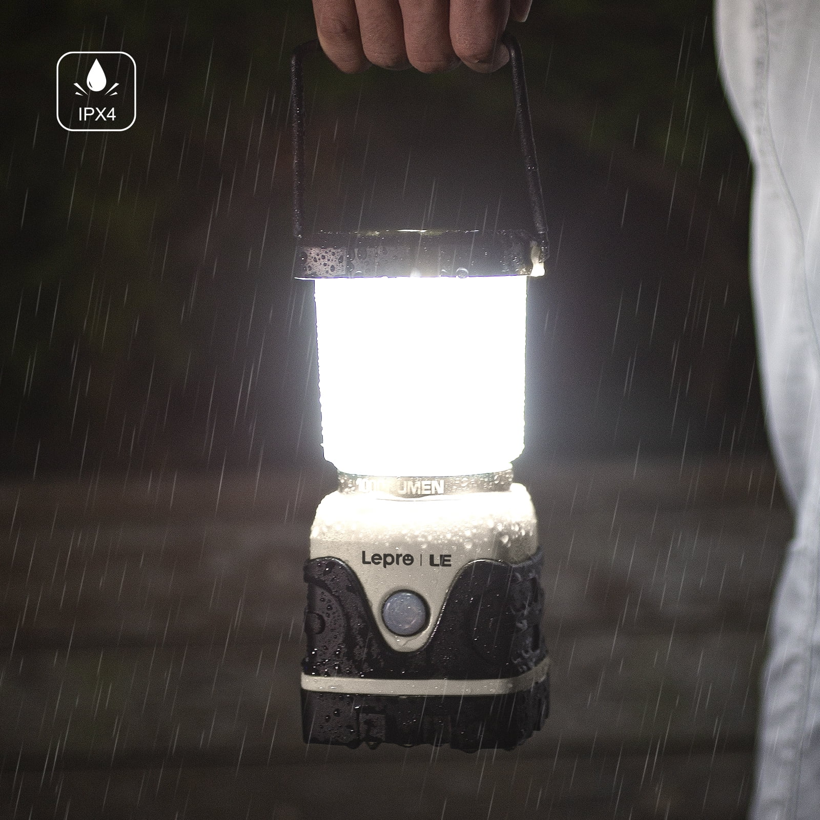 Lepro Camping Lantern, 1000 Lumen Camping Lights Battery Powered, Dimmable Warm White and Daylight Modes, Lantern and Flashlight for Power Cuts, Emergency Lighting, Hiking, Fishing, White