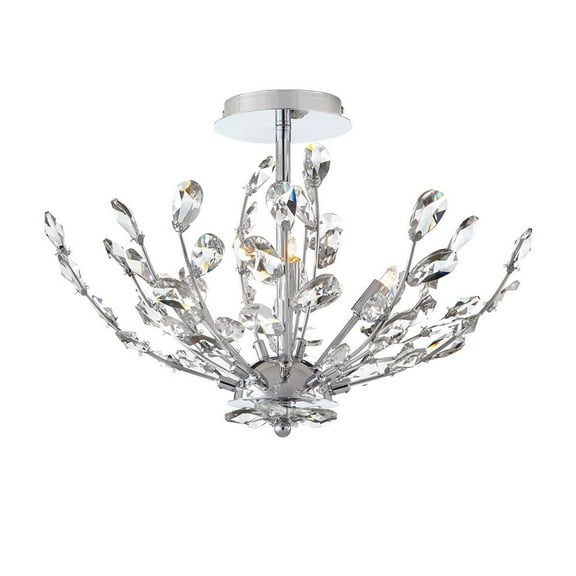 Home Decorators 20" 4-Light Semi Flush Mount w/Crystal Glass Branches - New