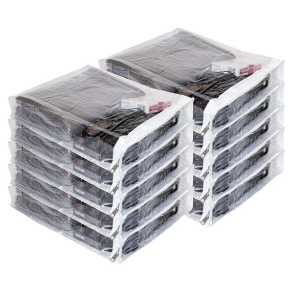 10-Pack Clear Vinyl Zippered Storage Bags 9 x 11 x 2 Inch with Display Pocket
