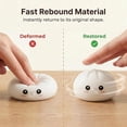 thumbnail image 3 of CQHVKQ 4" Dumpling Squishy Mystery Box, Rainbow Mystery Dumpling Squishy with Blowing Bubbles, Dumpling Stress Squeeze Balls with Steamer Box, Stress Relief Squishy Dumpling Toys for Kids, White, 3 of 9