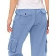 thumbnail image 3 of ChaoHeng Casual Pants Women Plus Size Women's Loose Outdoor Hiking Pants with Multi-Pockets Quick-Dry Travel Trekking Cargo Trousers Elastic Waist,Sky Blue S, 3 of 5