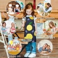 thumbnail image 6 of Yellow Lemon Blueberries DarkBlue Pattern Kids Aprons for Girls and Boys,Adjustable Neck Strap Toddler Aprons for Kids Cooking Baking, 6 of 6