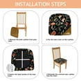thumbnail image 4 of Brown Mushroom Flower Black Pattern Seat Covers for Dining Room Chairs Set Of 4,Stretch Printed Washable Chair Seat Cover with Elastic Ties and Button,Removable Waterproof Couch Cushion Covers, 4 of 6