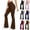 Brown, variant on Womens Flare Leggings Workout Yoga Pants with Pockets High Waisted Tummy Control Comfort Bootcut Dance Pants Navy XL