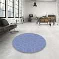thumbnail image 4 of Ahgly Company Machine Washable Indoor Round Transitional Denim Blue Area Rugs, 3' Round, 4 of 7