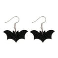 thumbnail image 3 of Halloween Earrings Acrylic Dangle Earrings Ghost Pumpkin Bat Earrings Halloween Theme Accessories(A Pair of Stary Bat), 3 of 3