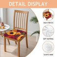 thumbnail image 2 of Sunflower Seat Covers for Dining Room Chairs Set Of 6,Stretch Printed Washable Chair Seat Cover with Elastic Ties and Button,Removable Waterproof Couch Cushion Covers, 2 of 6