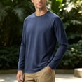 thumbnail image 4 of GEWSEY Men's Long Sleeve Shirts UPF 50+ UV Sun Protection Athletic Shirts for Hiking Running Workout Rash Guard (Navy, 3XL), 4 of 5