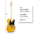 thumbnail image 2 of Glarry GTL Adult 6 Steel String Electric Guitar,Yellow, 2 of 6
