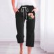 thumbnail image 2 of Pantalones de Mujer Casual, Impresión Elástica Suelta Pantalones de Pierna Ancha Recta con Bolsillo Hecho de Poliéster Suave para Toda la Temporada, Pantalones de Pierna Ancha de las Mujeres, 2 of 4